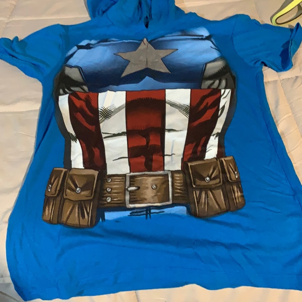 Boys Captain America hoodie tee